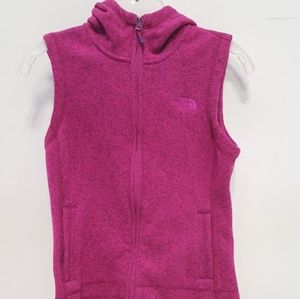 North face pink hooded vest